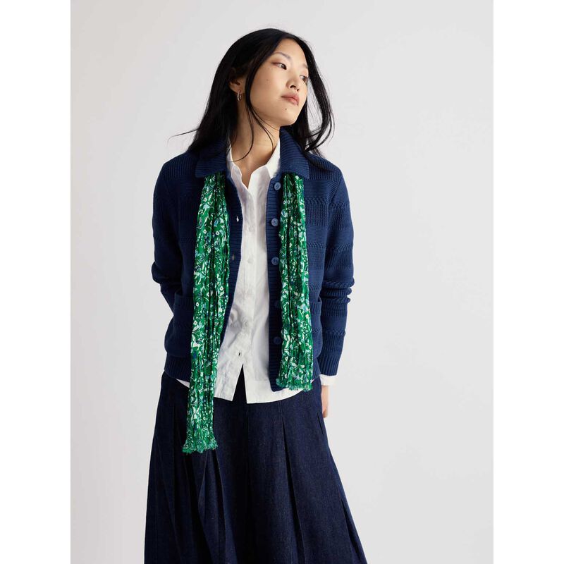 Seasalt Cornwall Larissa Scarf - Woodland Floral Dark Stem image number 1